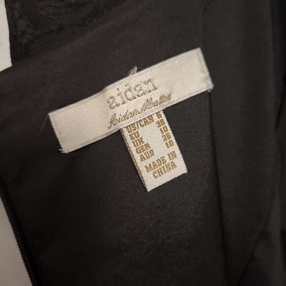 Aidan by Aidan Mattox Pleated Corset Evening Dress Size 6 Black White - Picture 6 of 7